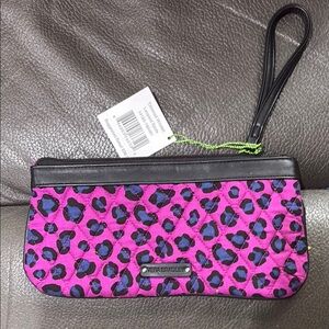 Vera Bradley trimmed wristlet in leopard spots